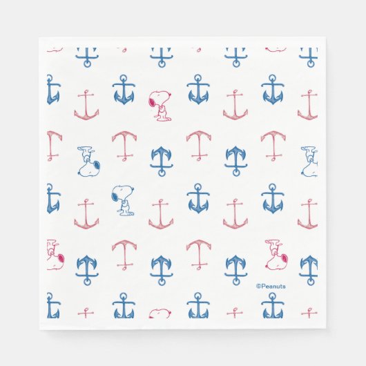 Serviette En Papier Ancre nautique Snoopy Motif (Devant)