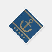 Serviette En Papier ancre or sur arrière - plan bleu marine (Coin)