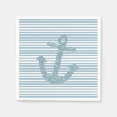 Serviette En Papier Ancre Parties scintillant bleu fille (Devant)