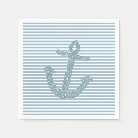 Serviette En Papier Ancre Parties scintillant bleu fille (Devant)