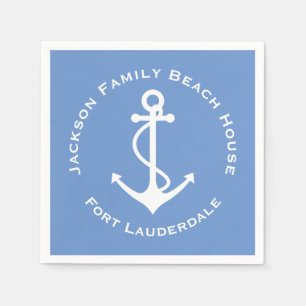 Serviette En Papier Ancre simple et élégante Famille Plage