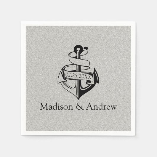 Serviette En Papier Ancre sur la Parties scintillant (Devant)