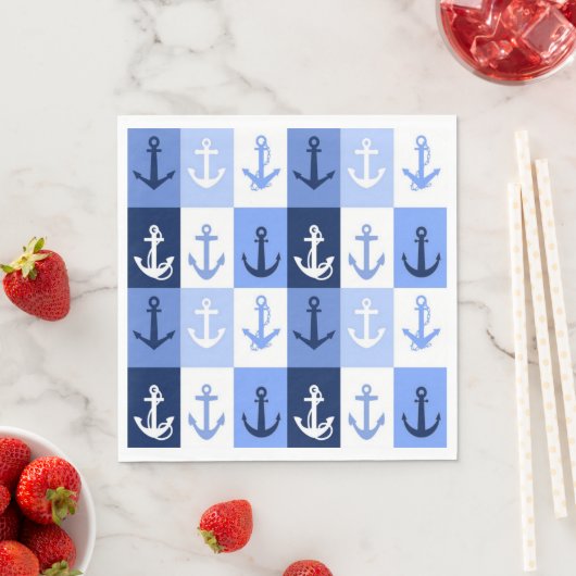 Serviette En Papier Ancres  (En situation)