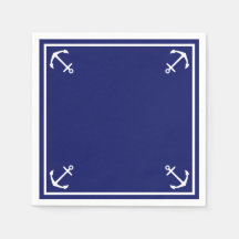 Ancres blanches sur cocktail personnalisable bleu