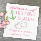 Serviette En Papier Ancres Éloignées Fille Baby shower nautique
