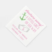 Serviette En Papier Ancres Éloignées Fille Baby shower nautique (Coin)