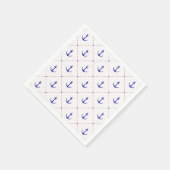 Serviette En Papier Ancres en rouge blanc bleu (Coin)