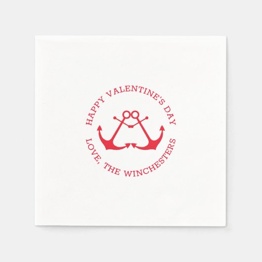 Serviette En Papier ancres nautiques Heureuses Saintes-Valentin coutum (Devant)