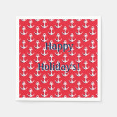 Serviette En Papier Ancres nautiques rouges Message de vacances person (Devant)
