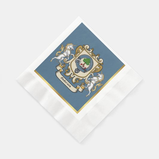 Serviette En Papier Anderson Clan Badge bleu Personnalisé (Coin)