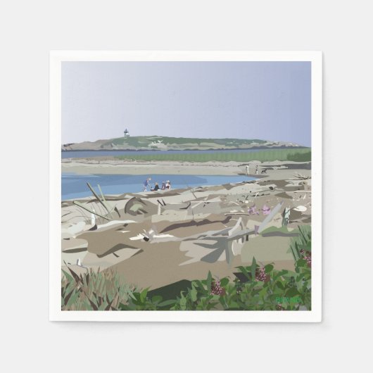 Serviette En Papier Andrea Brand #1 Beach Day Popham Beach Maine (Devant)