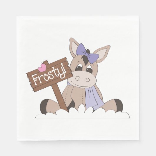 Serviette En Papier Âne d'hiver (Devant)