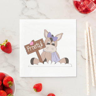 Serviette En Papier Âne d'hiver