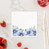 Serviette En Papier Anémone bleue et Mariage d'eucalyptus (En situation)