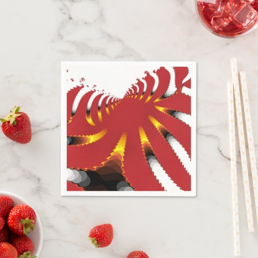 SERVIETTE EN PAPIER ANÉMONE DE MER ABSTRAITE (En situation)