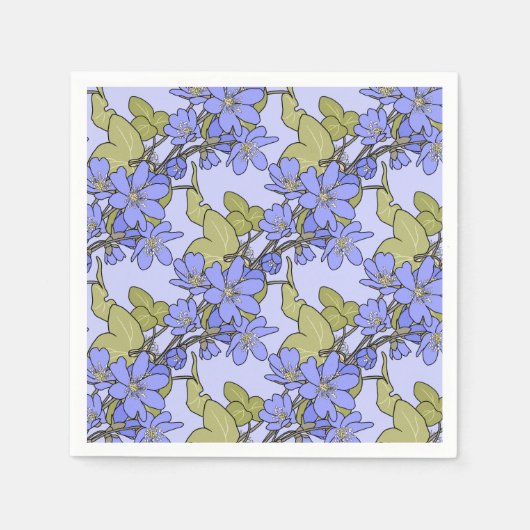 Serviette En Papier Anémones bleues (Devant)