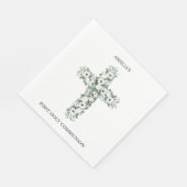 Serviette En Papier Anémones et Eucalyptus croisent la première commun (Coin)
