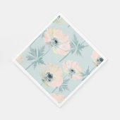 Serviette En Papier Anémones roses délicates. (Coin)