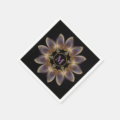 Serviette En Papier Ange Abstraite ailes Mandala Monogramme fractal (Coin)