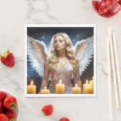 SERVIETTE EN PAPIER ANGE - ANGES (En situation)