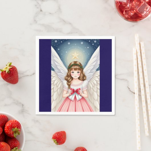 Serviette En Papier Ange de Noël (En situation)