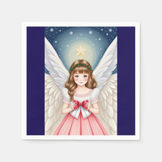 Serviette En Papier Ange de Noël (Devant)
