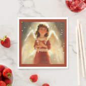 Serviette En Papier Ange de Noël 4 (En situation)