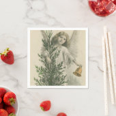 Serviette En Papier Ange de Noël Vintage (En situation)