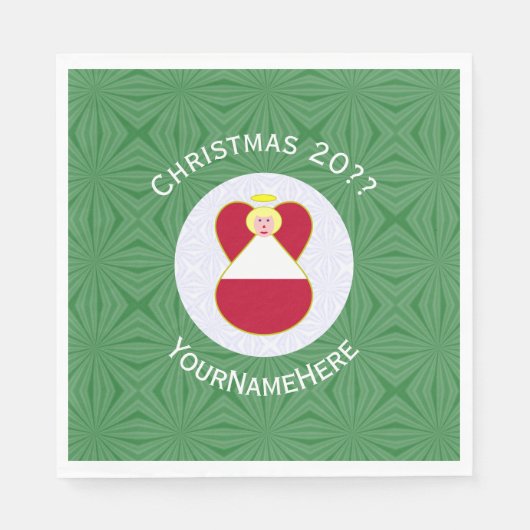 Serviette En Papier Ange drapeau autrichien Noël Personnalisé (Devant)