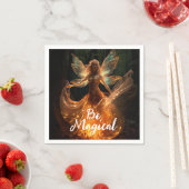 Serviette En Papier Ange fée magique avec ailes en forêt Pixie (En situation)