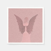 Serviette En Papier Ange Gardien rose (Devant)