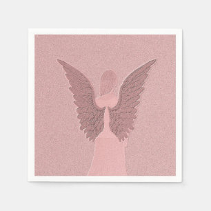 Serviette En Papier Ange Gardien rose