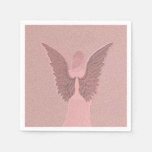 Serviette En Papier Ange Gardien rose (Devant)