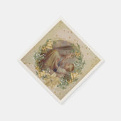 Serviette En Papier Ange Noël Mère et Enfant (Coin)