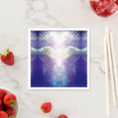 Serviette En Papier ange violet argenté (En situation)