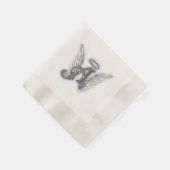 Serviette En Papier Angel Alphabet A Initiale Dernière Ailes Halo (Coin)