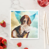 Serviette En Papier Angel Basset hound Napkin (En situation)