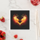 Serviette En Papier Angel Fire Heart with Wings (En situation)