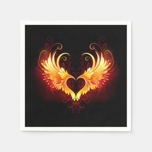 Serviette En Papier Angel Fire Heart with Wings (Devant)