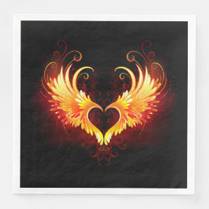 Serviette En Papier Angel Fire Heart with Wings
