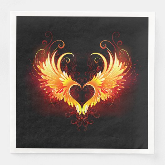 Serviette En Papier Angel Fire Heart with Wings (Devant)