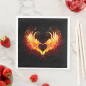 Serviette En Papier Angel Fire Heart with Wings (En situation)