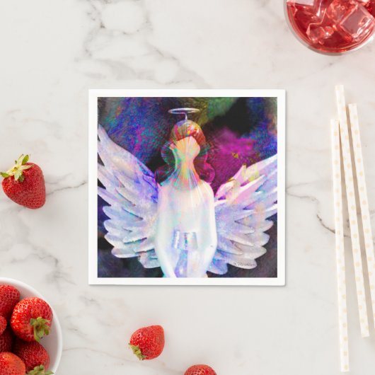 Serviette En Papier Angel of Tranquility Standard Cocktail Serviettes (En situation)