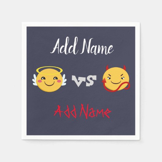 Serviette En Papier Angel vs Devil Emoji PEressonalize (Devant)