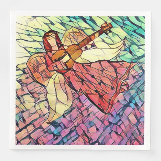 Serviette En Papier Angels en verre tendu (Devant)