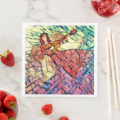 Serviette En Papier Angels en verre tendu (En situation)