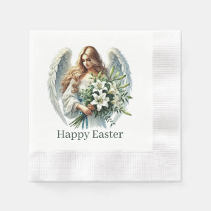 Serviette En Papier Anges joyeux de Pâques religieux