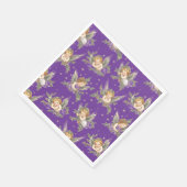 Serviette En Papier Anges modernes motif violet (Coin)