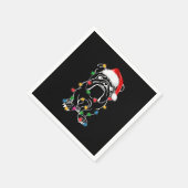 Serviette En Papier Anglais Buldog Dog Lights Christmas Matching Fami (Coin)