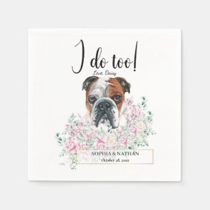 Serviette En Papier Anglais Bulldog Mariage Cocktail Napkins